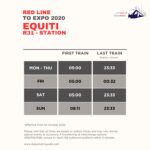 Equiti Metro Station Timings to Expo 2020 - First Train and Last Train Timings